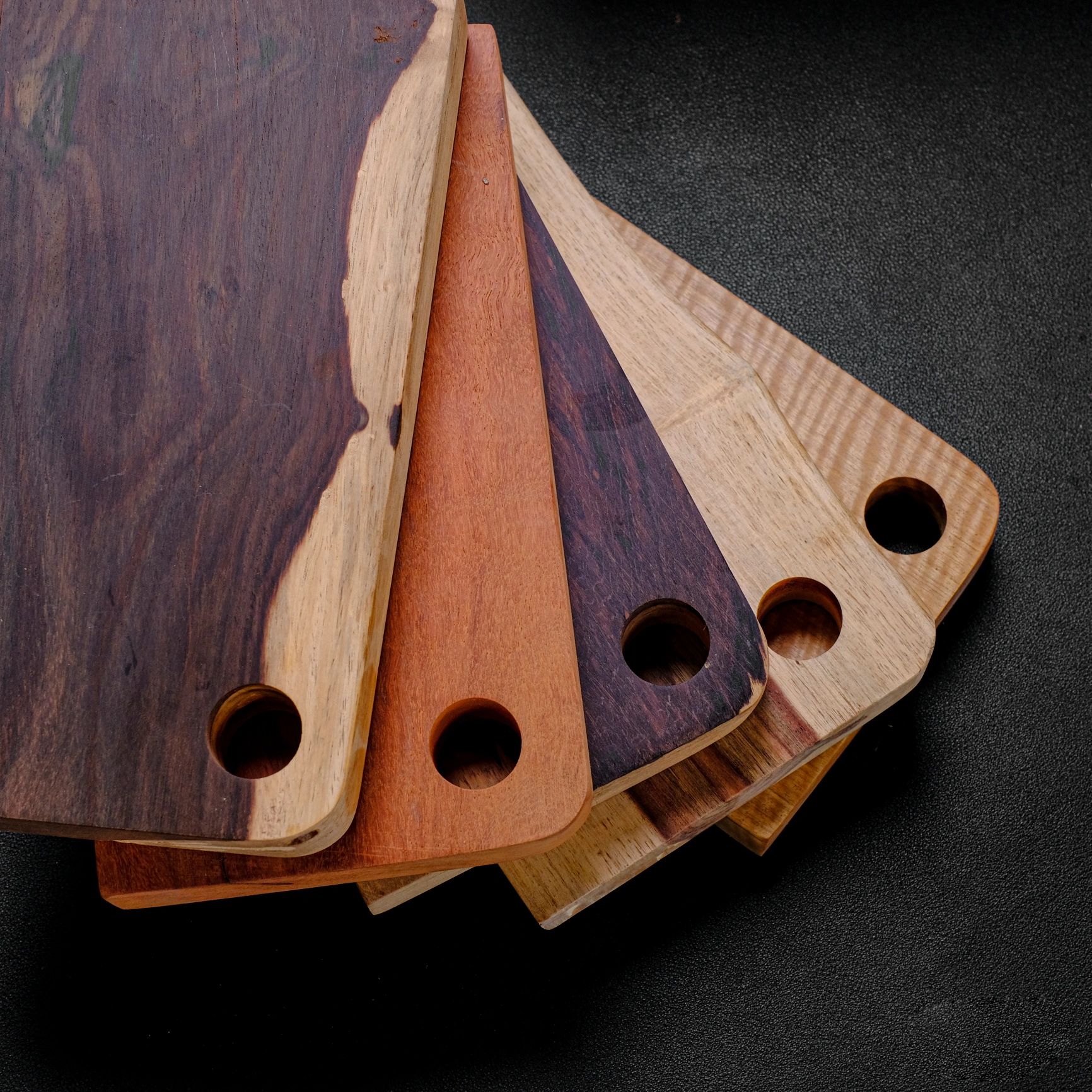 Handmade chopping block with rich hardwood pattern